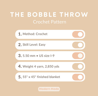 Bobble Throw Crochet Pattern